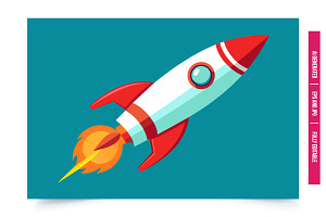 Red Rocket Taking Off, an Illustration by Tanuart