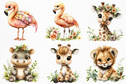 Watercolor - Safari Animals Png, an Illustration by Craft Nest (Thumbnail 5 of 11)