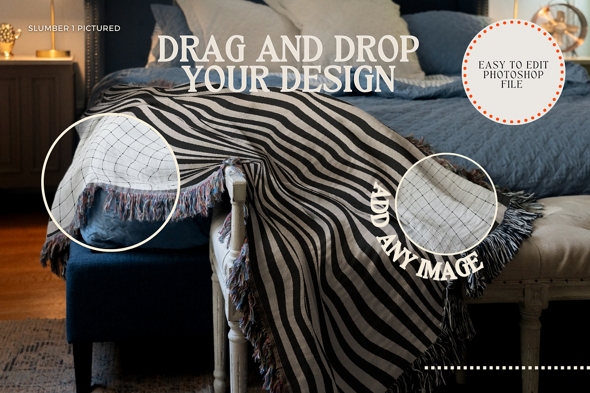 BEST SELLERS BUNDLE - Woven Blanket, a Household Mockup by VisualGrid (Photo 6 of 13)