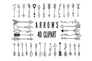 Clipart Hand Drawn Arrow, Digital