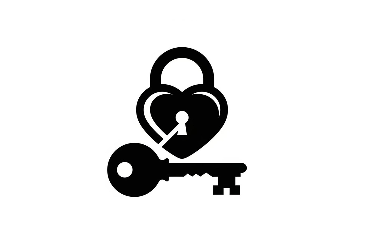 Heart Lock and Key Silhouette Icons, an Illustration by Designer_Momina (Photo 28 of 51)