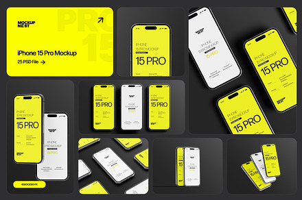 Iphone 15 Pro Mockup Set, an iPhone Mockup by Toasin Studio