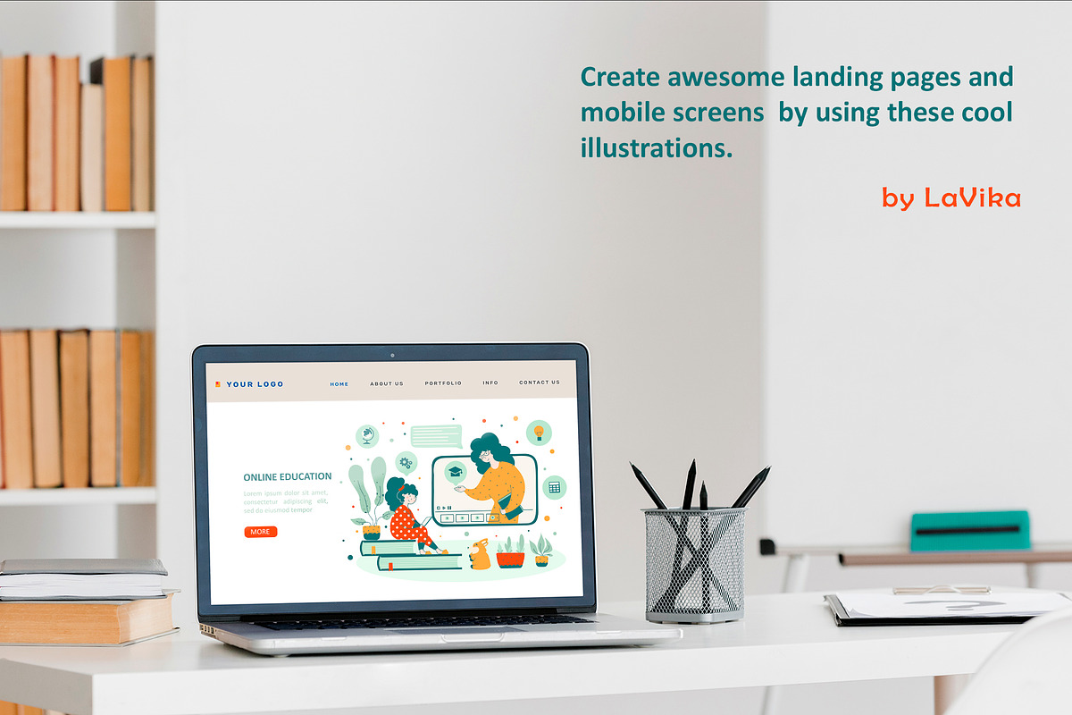 Online education - illustrations, an Education Illustration by LaVika (Photo 10 of 11)