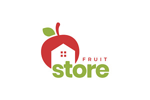 apple fresh fruit house logo, a Branding & Logo Template by devastd