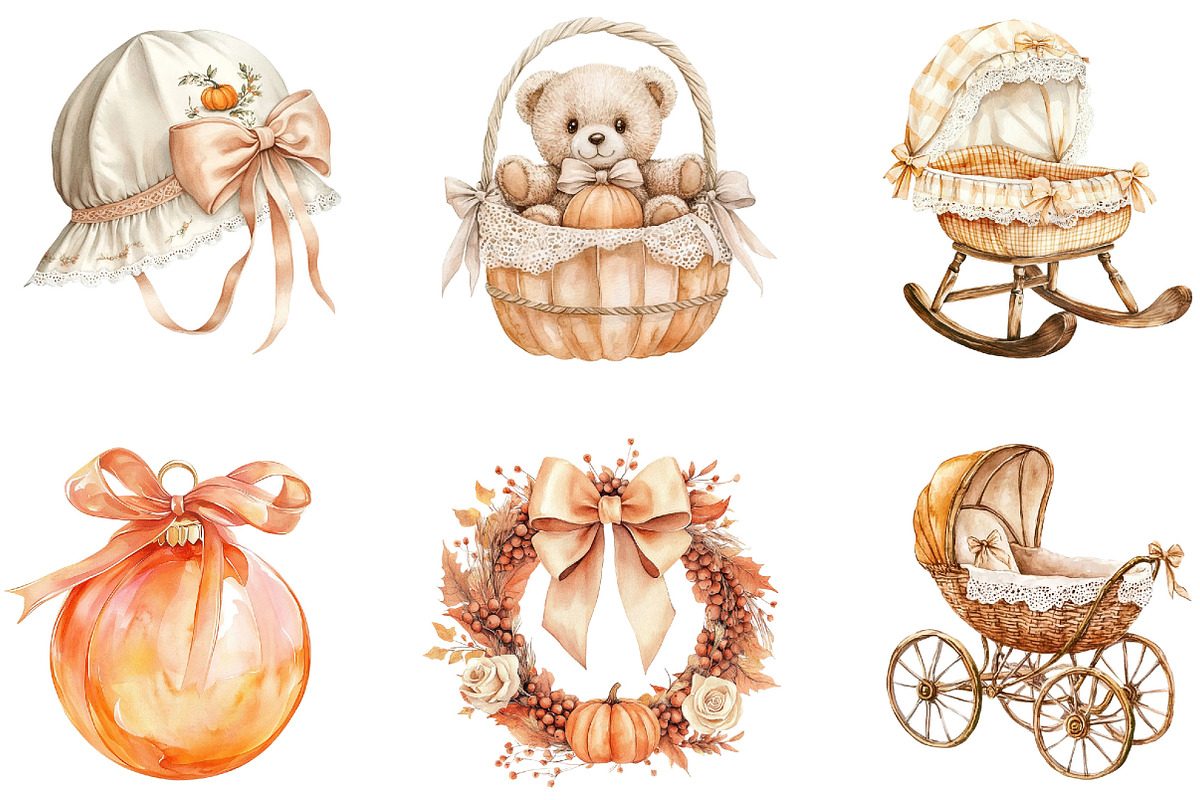 Autumn Pumpkin Baby Shower, a Seasonal Illustration by Designking (Photo 2 of 4)