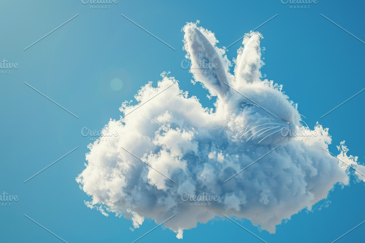 90 Clouds animals against a blue sky, an Animal Illustration by Handmadefont (Photo 40 of 64)