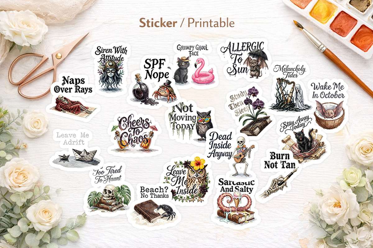 Summerween Goth Sublimation, a Seasonal Illustration by Artnoy (Photo 7 of 18)