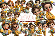 Whimsical Easter Girl Clipart, an Illustration by DreamArtGraphic (Thumbnail 1 of 4)