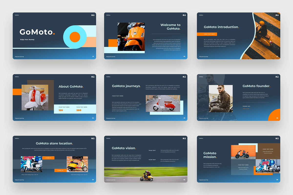 Scooter Motorcycle Google Slides, a Presentation Template by BeadyLab (Photo 2 of 6)