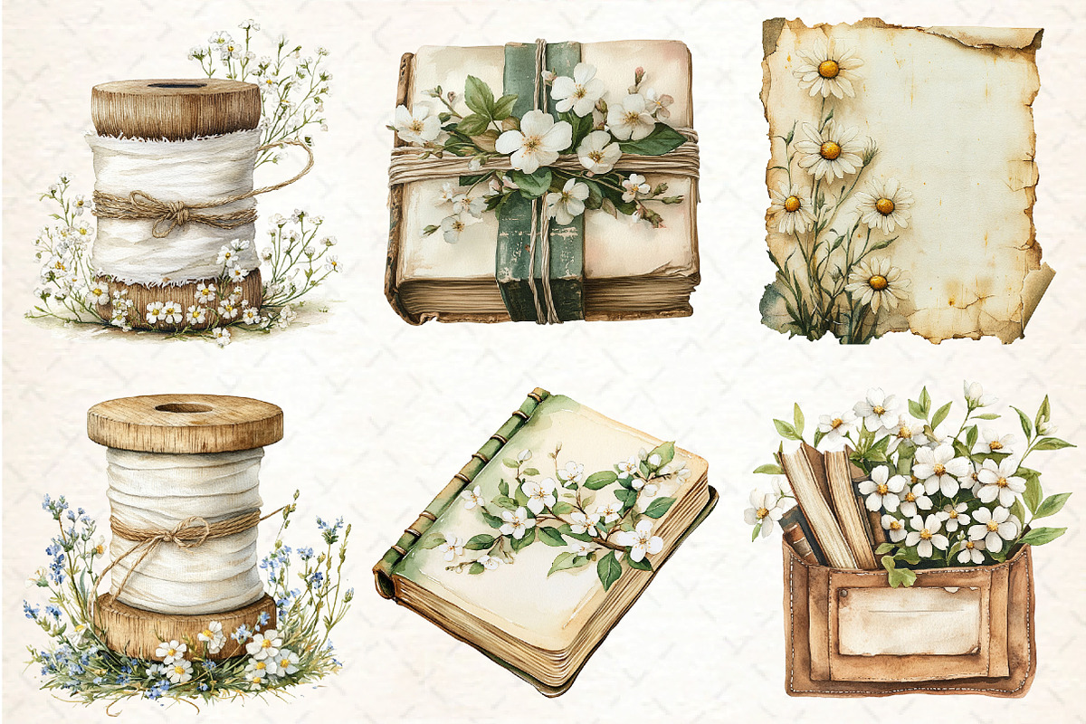 Watercolor Floral Clipart, an Illustration by DreamCafeArt (Photo 2 of 8)