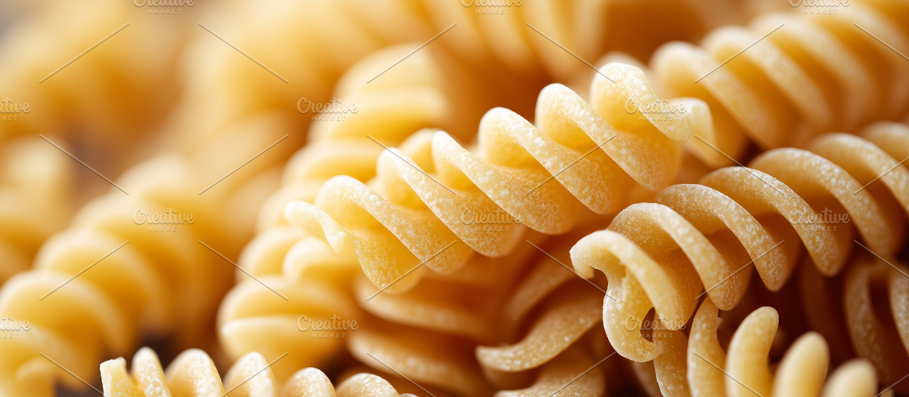 Uncooked fusilli pasta banner., a Food & Drink Photo by MistyDay