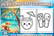 Bold And Easy Cute Summer Coloring, a Seasonal Illustration by Design Station (Thumbnail 1 of 5)