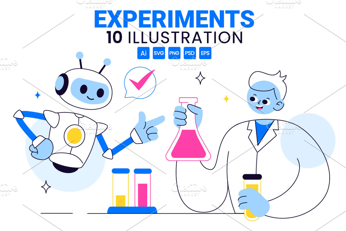 10 Experiments Illustration, a Healthcare Illustration by denayunebgt (Photo 1 of 4)