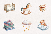 Watercolor Tiny Moments Clipart Set, a Seasonal Illustration by CreationArt (Thumbnail 2 of 7)