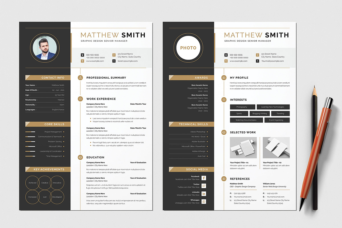 Modern Executive Resume Template, a Resume Template by Cleffon_Graphic_Studio (Photo 6 of 6)