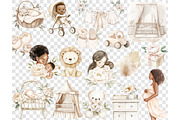 Neutral Baby Clipart | Baby Shower, a Person Illustration by GlamArtZhanna (Thumbnail 6 of 6)