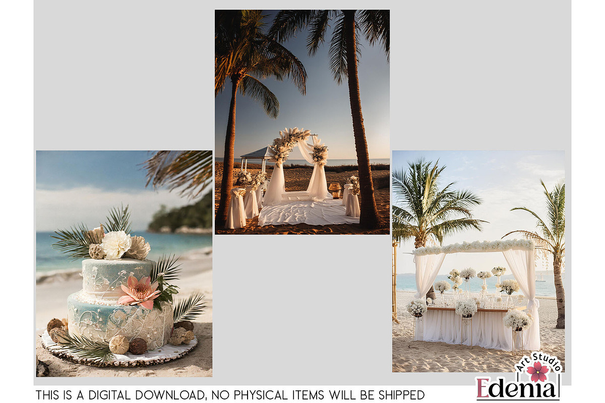 Beach Wedding Papers Sublimation, a Wallpaper Graphic by EdeniaArtStudio (Photo 10 of 15)