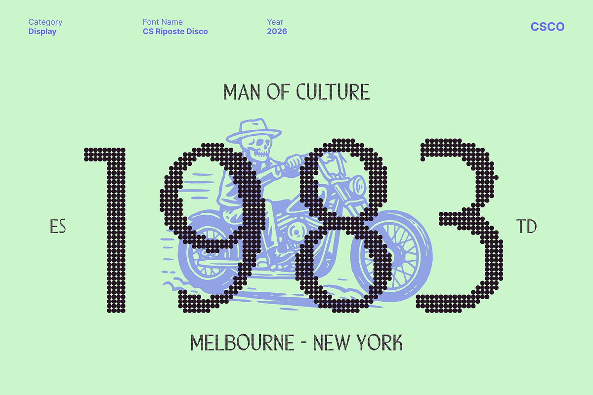 CS Riposte Disco, a Sans Serif Font by Craft Supply Co. (Photo 3 of 8)