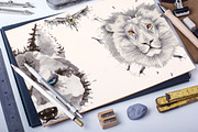 Set of 6 vector watercolor animals, an Animal Illustration by kizi (Thumbnail 1 of 5)