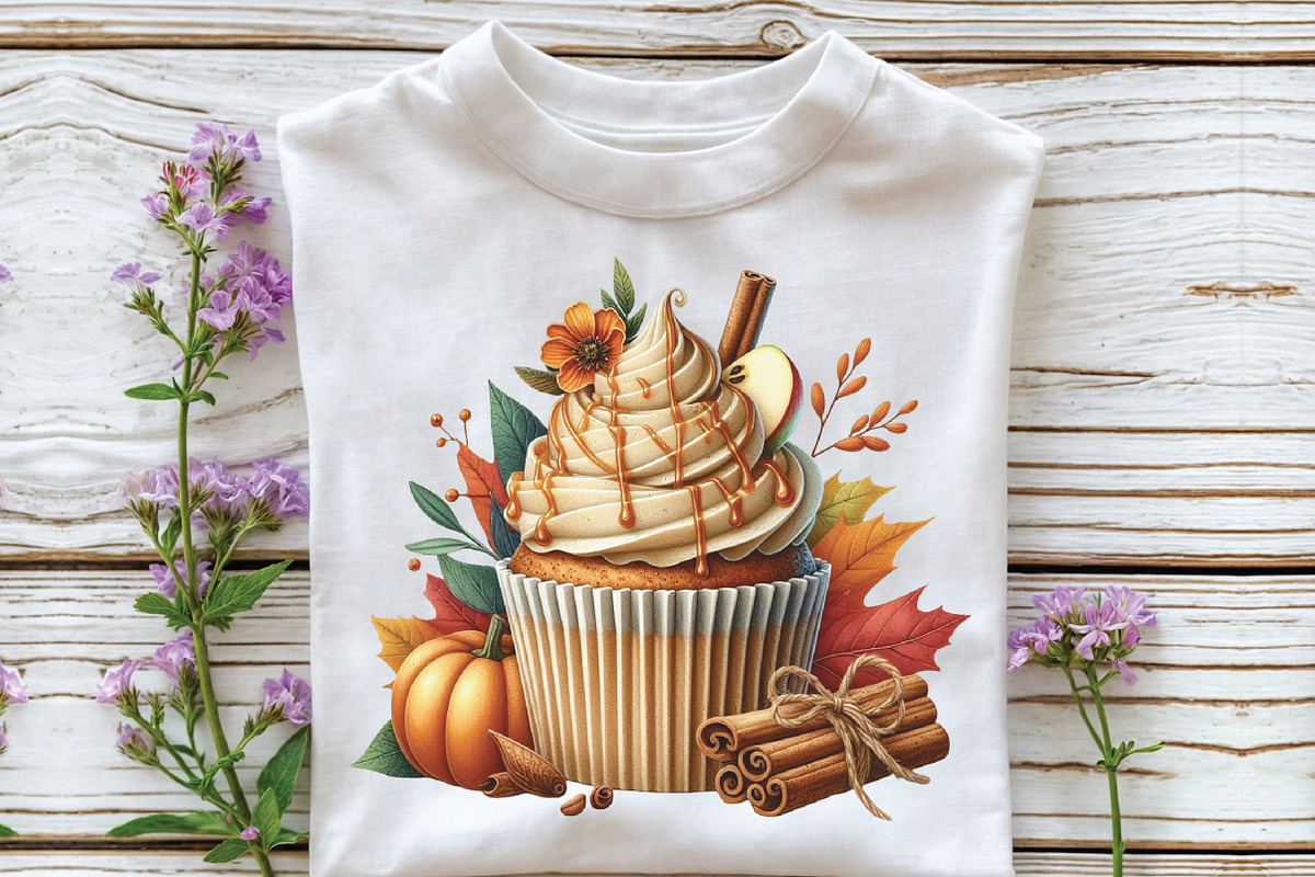 Watercolor Autumn Fall Cupcake PNG, an Illustration by CraftArtStudio (Photo 3 of 5)