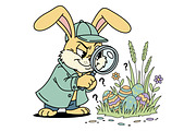 Funny Easter Bunny Egg Detective, a Seasonal Illustration by Ghagra (Thumbnail 2 of 7)