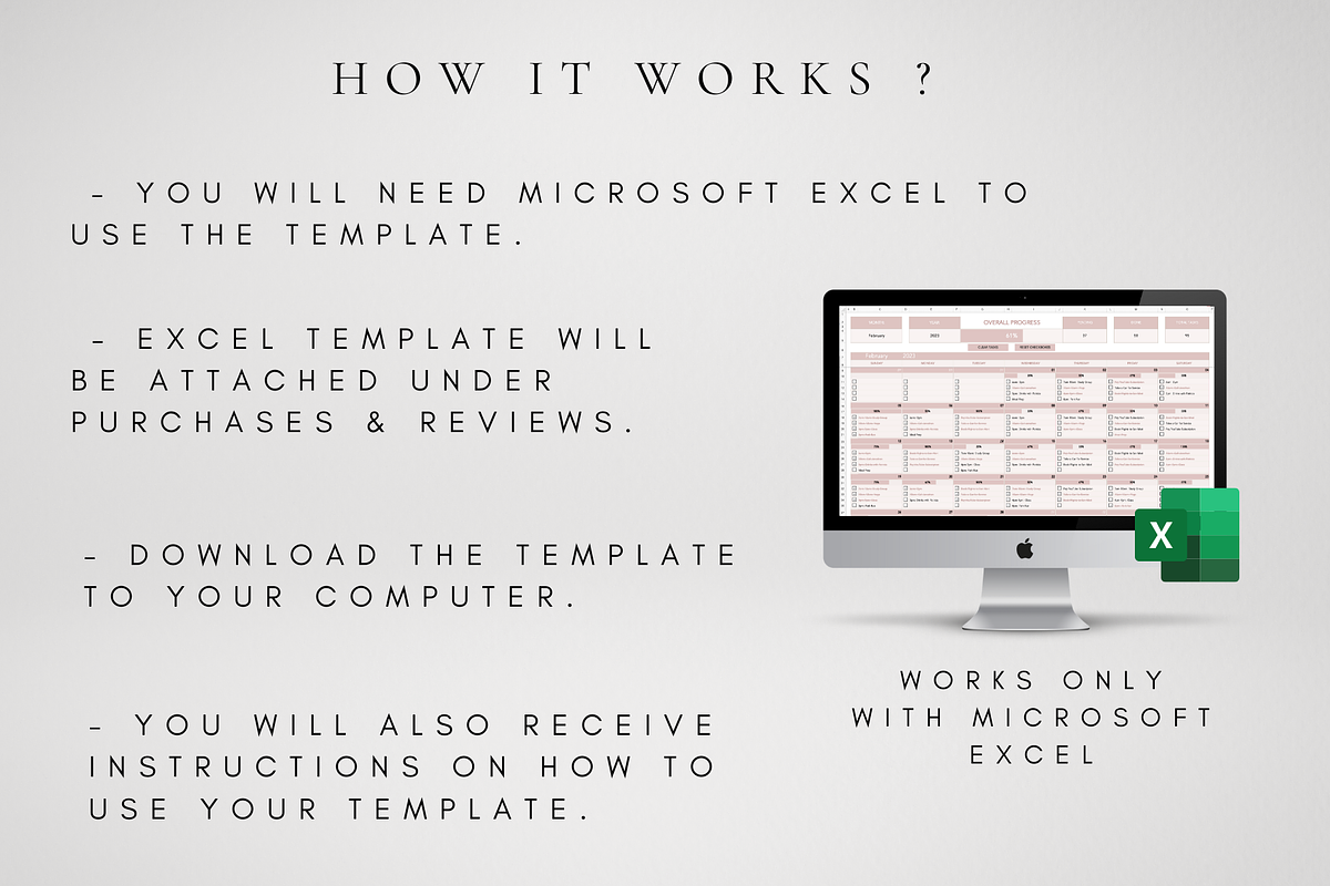 Editable Excel Monthly Task List, a Templates & Theme by BRANDcontent (Photo 6 of 8)