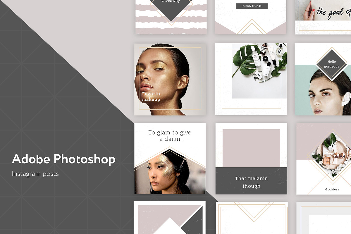 BEAUTY - instagram template + BONUS, a Social Media Template by Digital Breath templates (Photo 2 of 6)