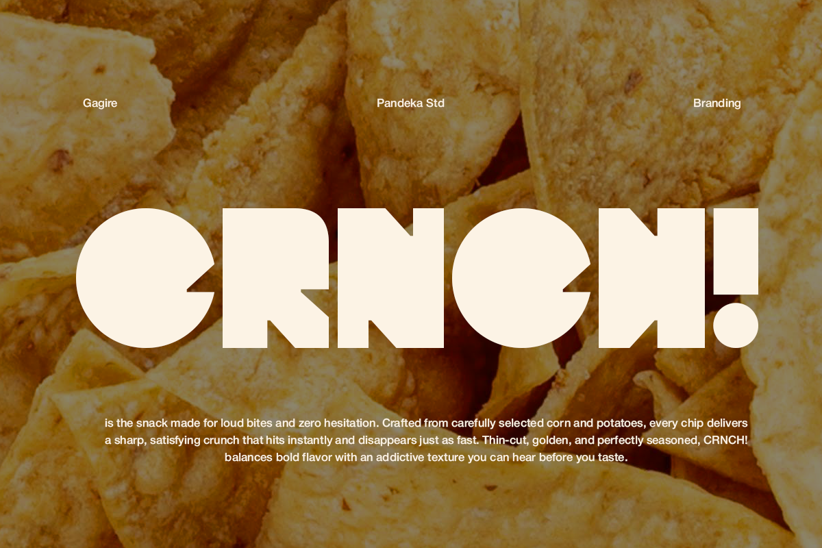 Gagire - Snack Food Brand Font, a Sans Serif Font by Pandeka Studio (Photo 2 of 9)