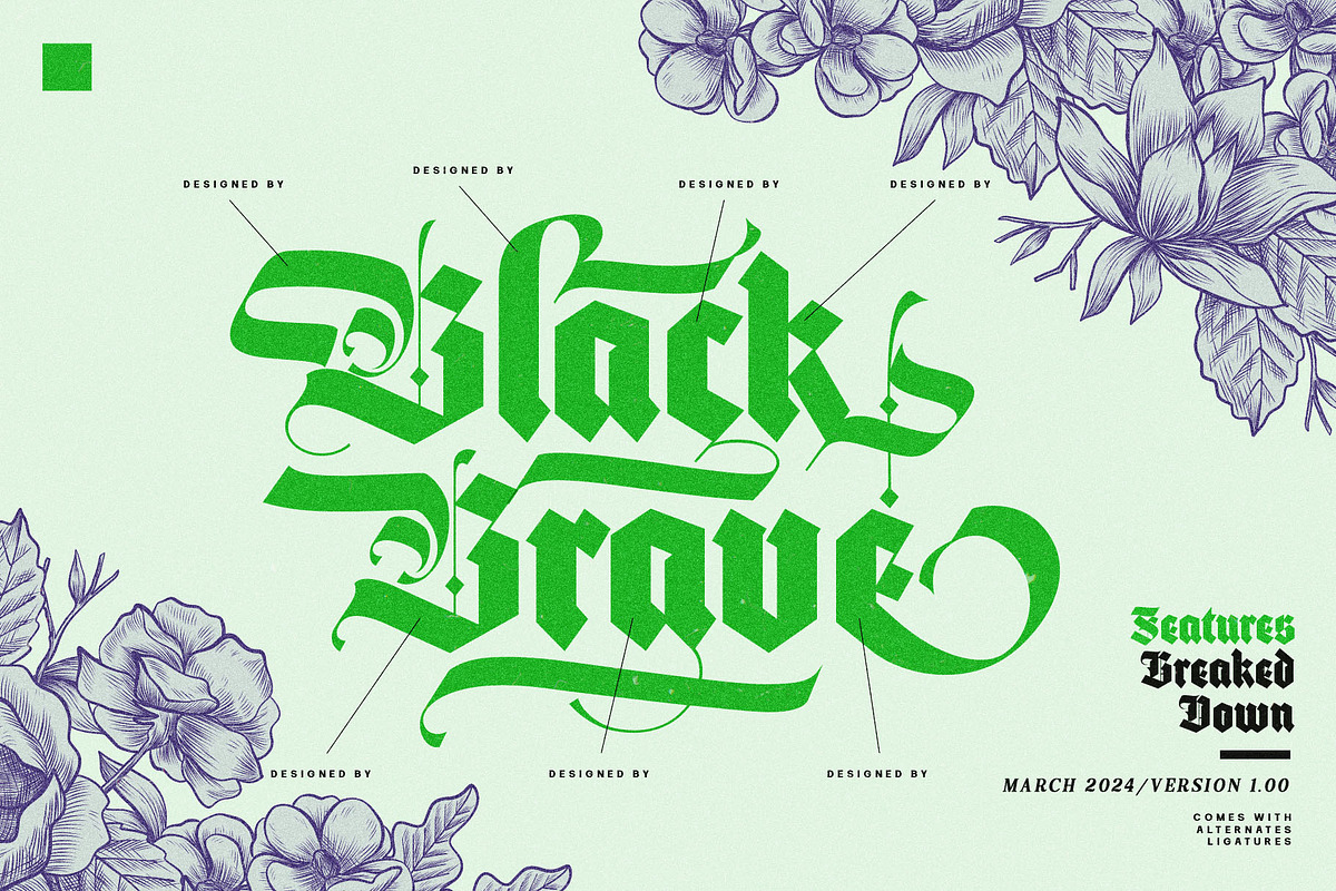 Black Brave Typeface, a Blackletter Font by alit design (Photo 19 of 21)
