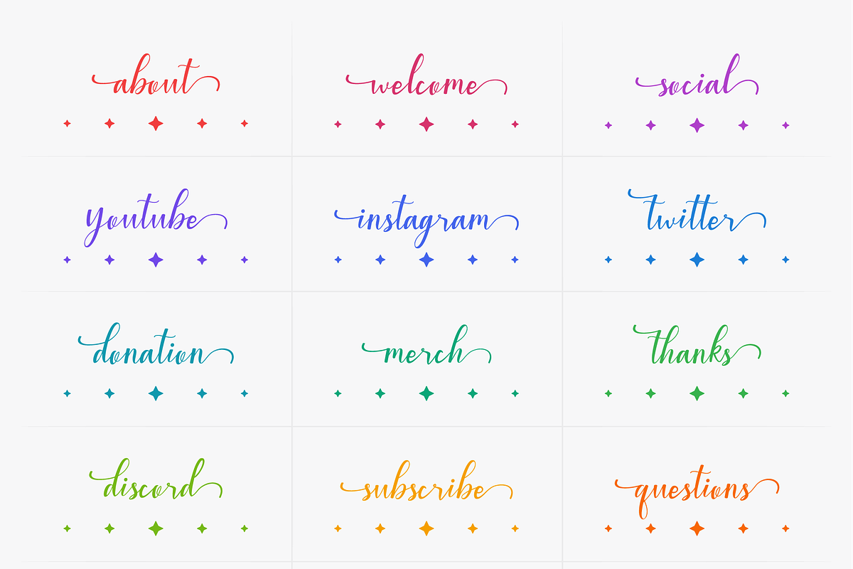Celestial Flow - 18 Twitch Panels, a Social Media Template by SageDsgn (Photo 3 of 9)