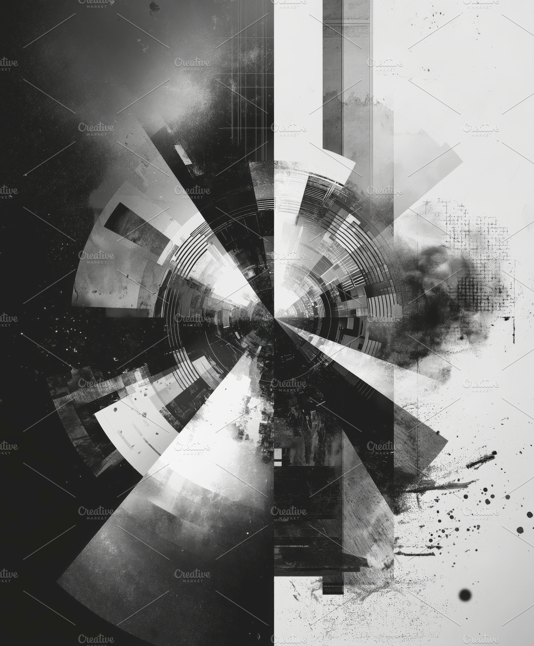 Abstract Monochrome Geometric Art, an Abstract Photo by Ocean Digital Art