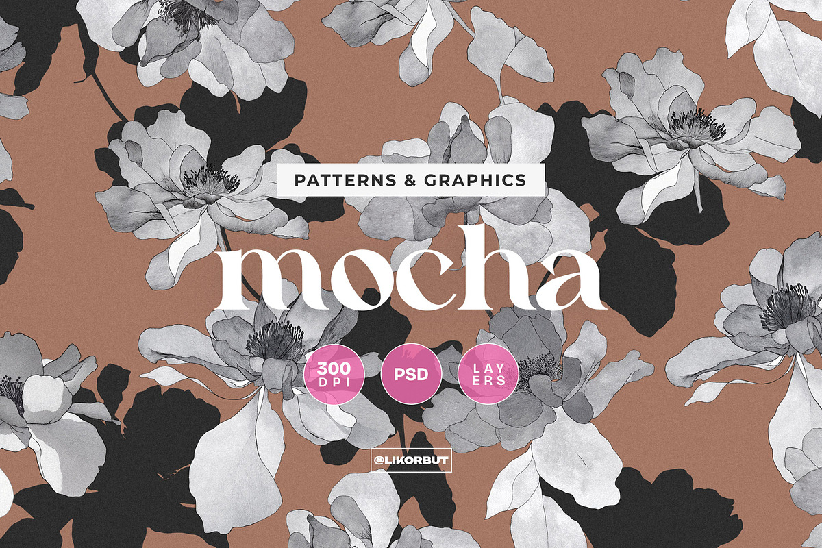 Dark Academia Floral Pattern, a Pattern Graphic by likorbut (Photo 1 of 12)