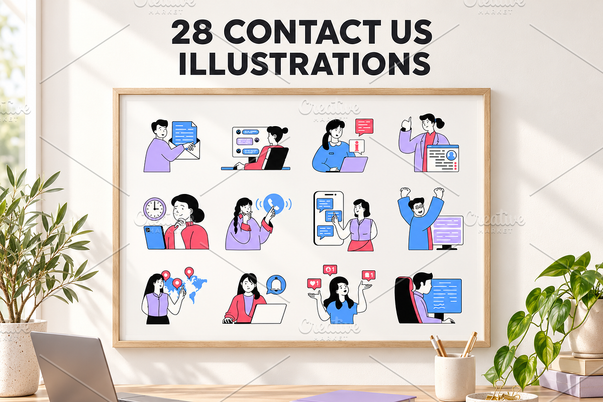 Contact Us Illustrations, a Technology Illustration by alexdndz (Photo 1 of 3)