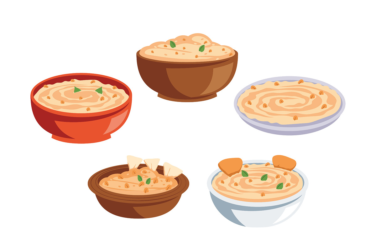 Hummus & Dips Illustration Set