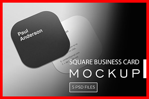 Square Business Card Mockups
