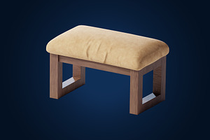 3D Ottoman Chair, an Environmental 3D Model by BaconTaco