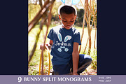 Easter Bunny Ears Split Monogram svg, an Illustration by Peachycottoncandy (Thumbnail 5 of 8)
