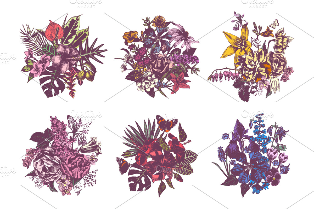 Hand drawn floral super set, a Decorative Illustration by handsketched (Photo 3 of 5)