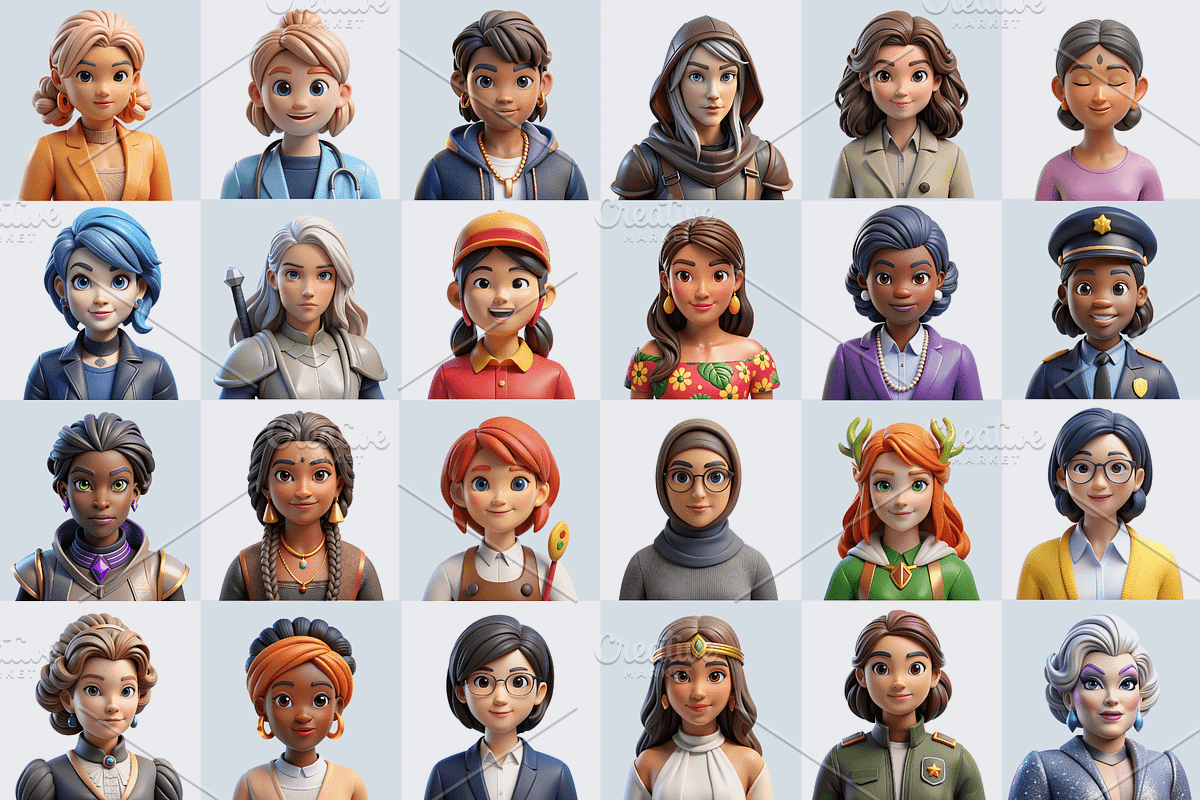 3D Avatars - 168 Avatar Icons, a Characters & Person 3D Model by Palleon (Photo 7 of 8)