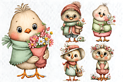 Whimsical Spring Chick Clipart, a Seasonal Illustration by HueNestify (Thumbnail 3 of 3)