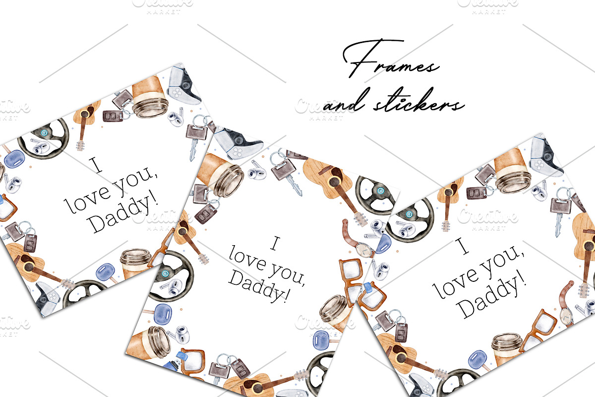 Father's Day Clipart, a Decorative Illustration by Eves_Aquadreams (Photo 3 of 6)