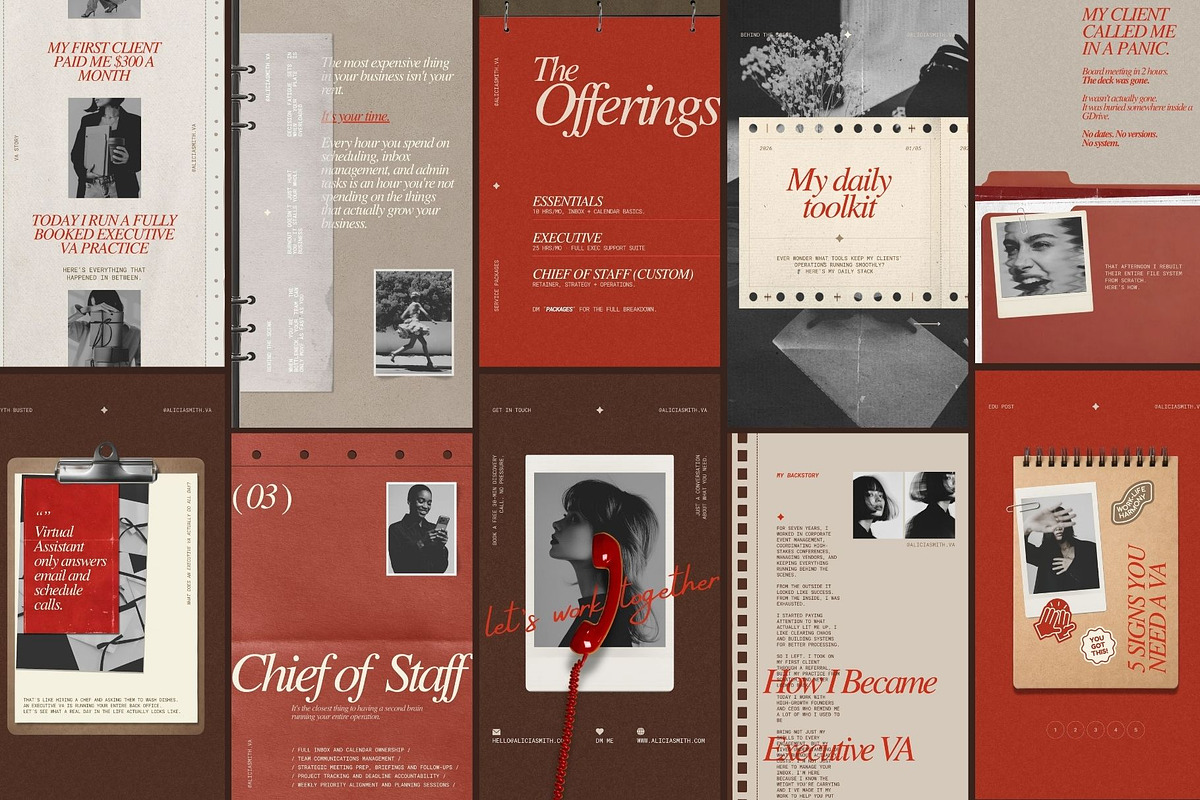 Bold Red Canva Instagram Template, a Social Media Template by And Done Studio (Photo 4 of 8)