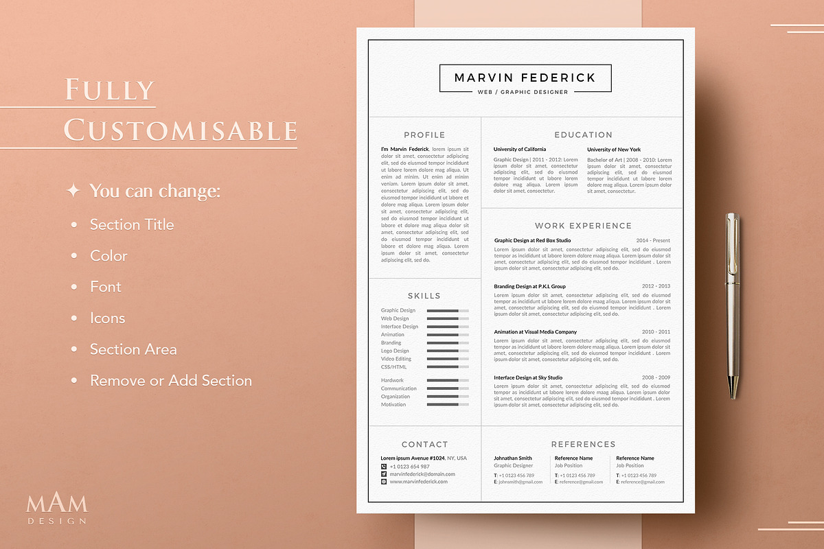 Professional Resume CV Template, a Resume Template by MAM Design (Photo 6 of 10)