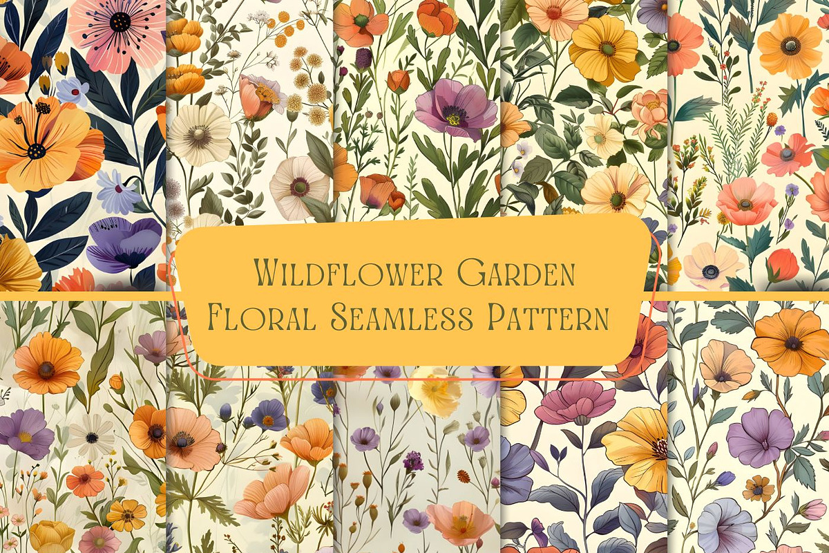 Wildflower Garden Seamless Pattern, a Pattern Graphic by UniqueMe (Photo 2 of 14)