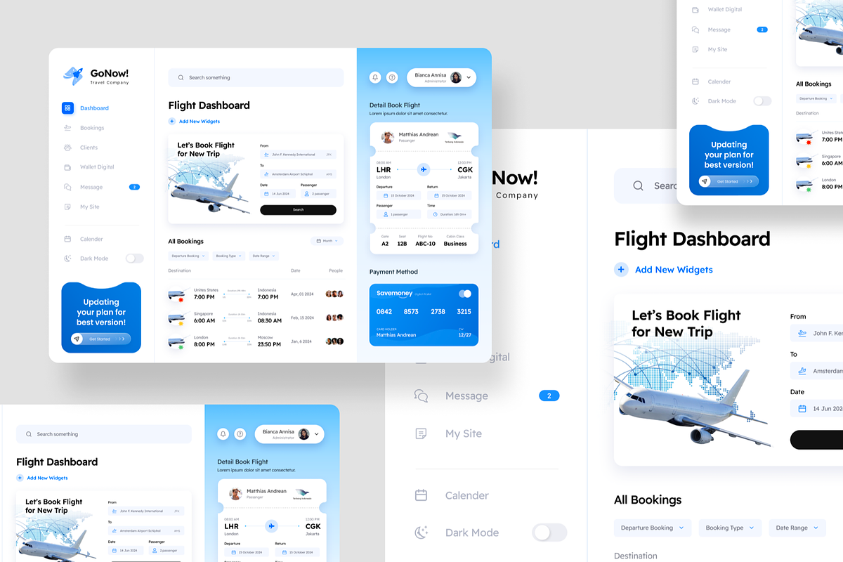 GoNow! - Flight Booking Dashboard, a Websites & App Template by SquidPixey (Photo 5 of 5)