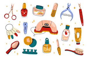 Vector set of manicure tools. Nail, an Object Illustration by Elegant Solution