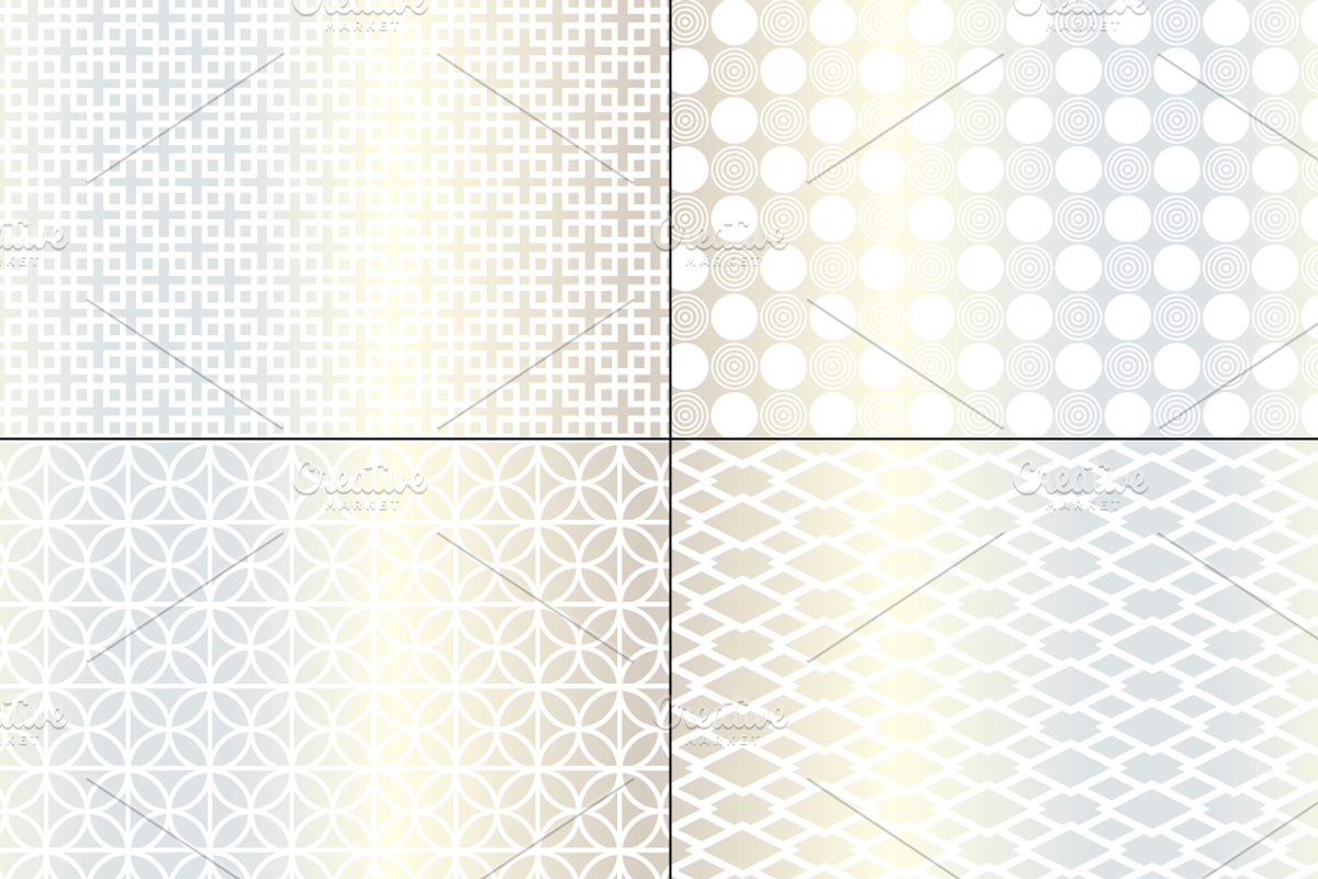 Metallic Silver Seamless Geometrics preview 4