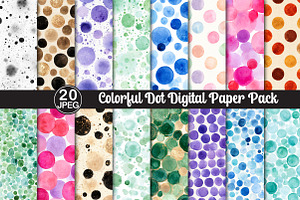 Colorful Dot Digital Paper Pack, a Pattern Graphic by Black Bird Studio