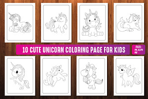 Unicorn Coloring Pages For Kids Vol4