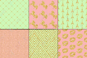 Pink & Mint Glam Digital Paper